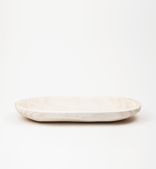Hand-Carved Paulownia Wood Bowl