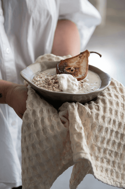 Stonewashed Cotton Waffle Weave Dish Cloths, Natural, Set of 3