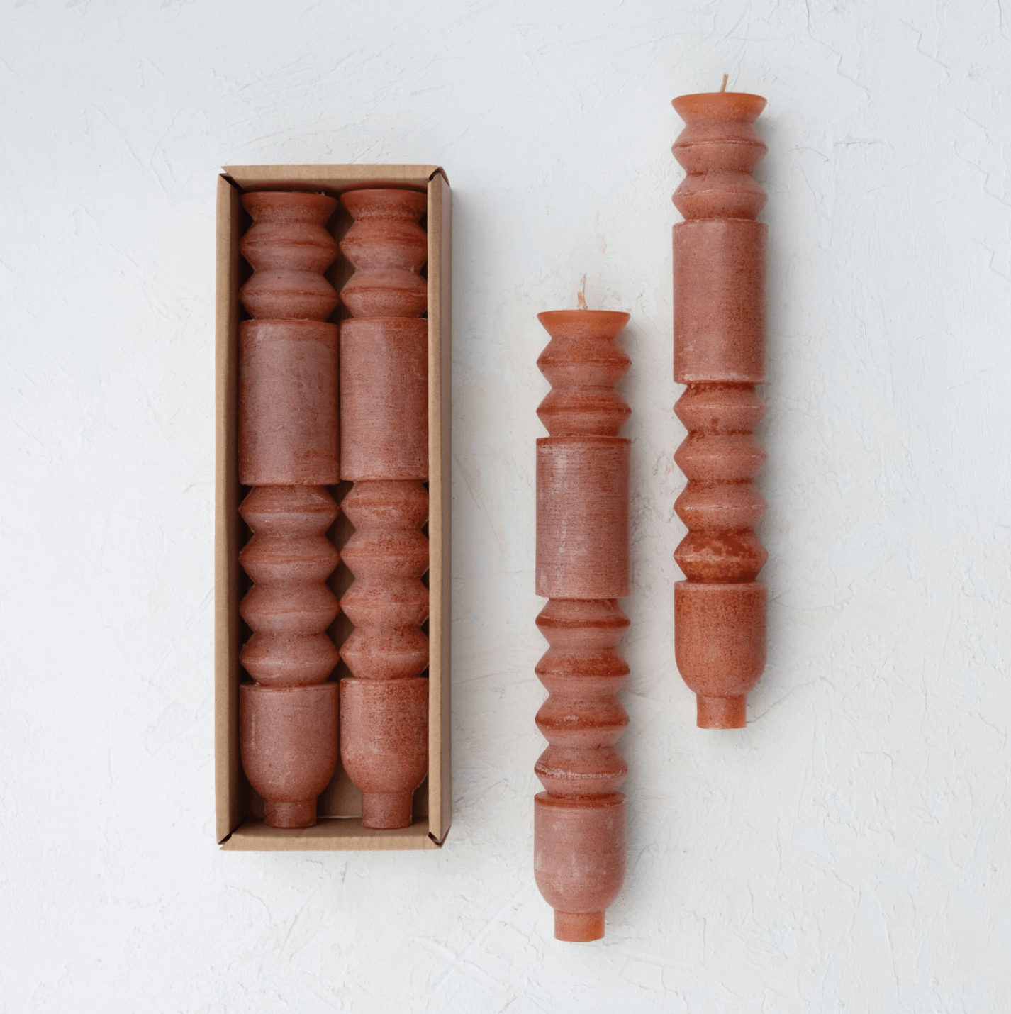 Unscented Totem Taper Candles in Box, Set of 2