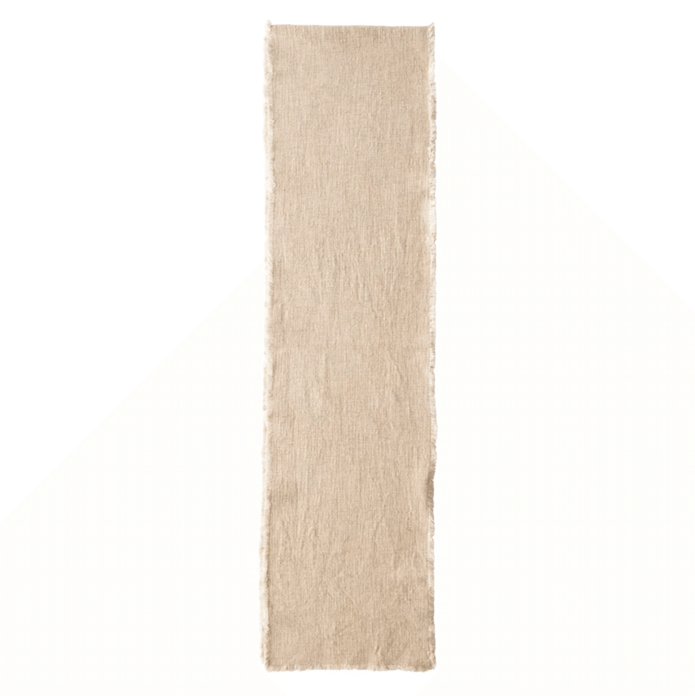 Linen Blend Table Runner with Frayed Edges