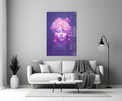 Pink Bubbles Glass Wall Art || Designer Collection
