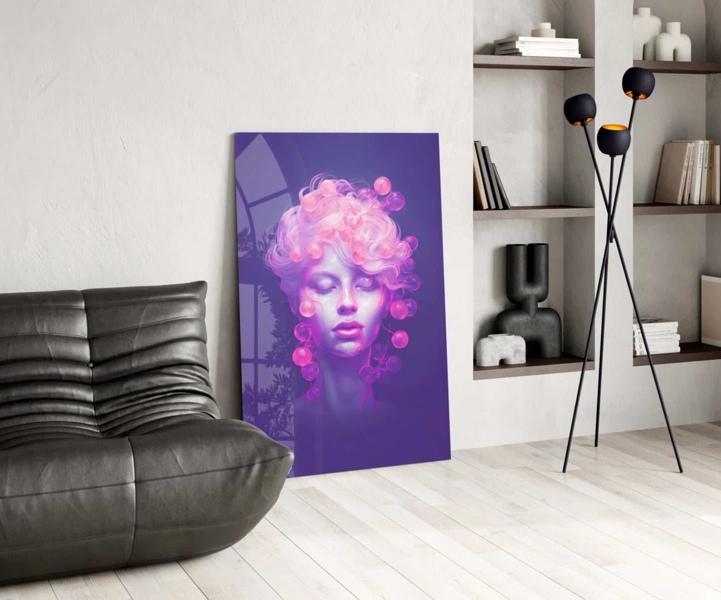 Pink Bubbles Glass Wall Art || Designer Collection