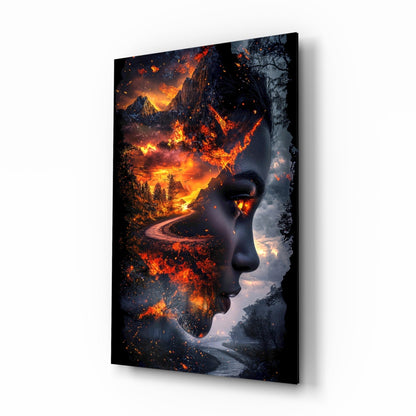 The Fire Within Glass Wall Art || Designer Collection