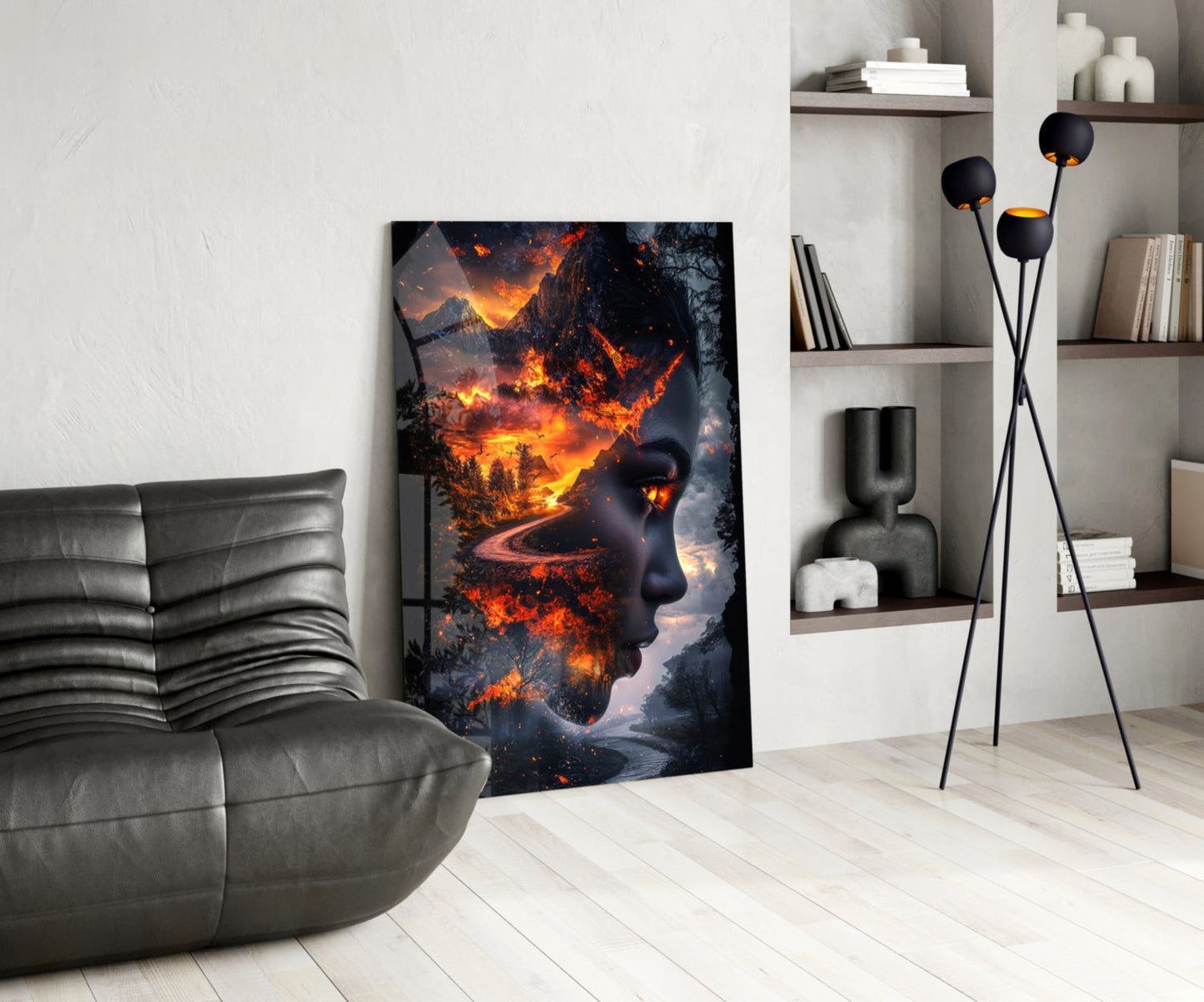 The Fire Within Glass Wall Art || Designer Collection