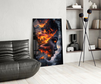 The Fire Within Glass Wall Art || Designer Collection