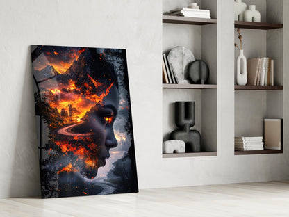 The Fire Within Glass Wall Art || Designer Collection