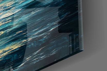 Boat in the Full Moon Glass Wall Art || Designer Collection