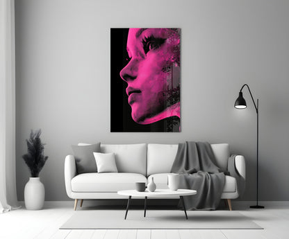 Pink with Dots Glass Wall Art || Designer Collection