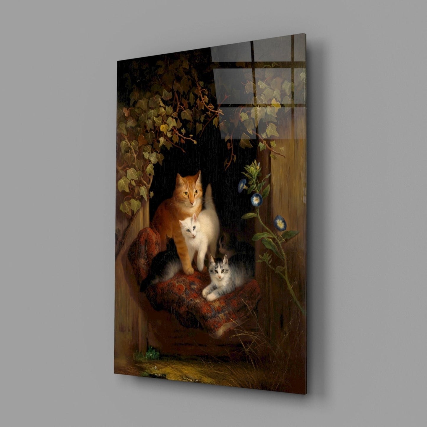 Family in the Window Glass Wall Art || Designer Collection