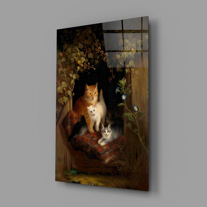Family in the Window Glass Wall Art || Designer Collection