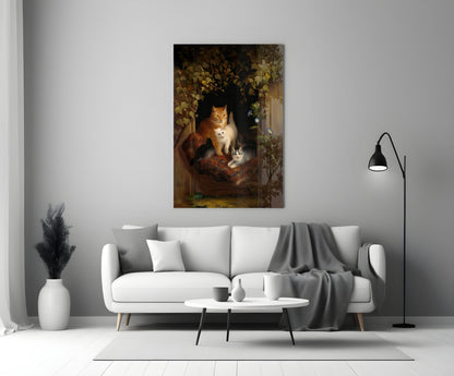 Family in the Window Glass Wall Art || Designer Collection