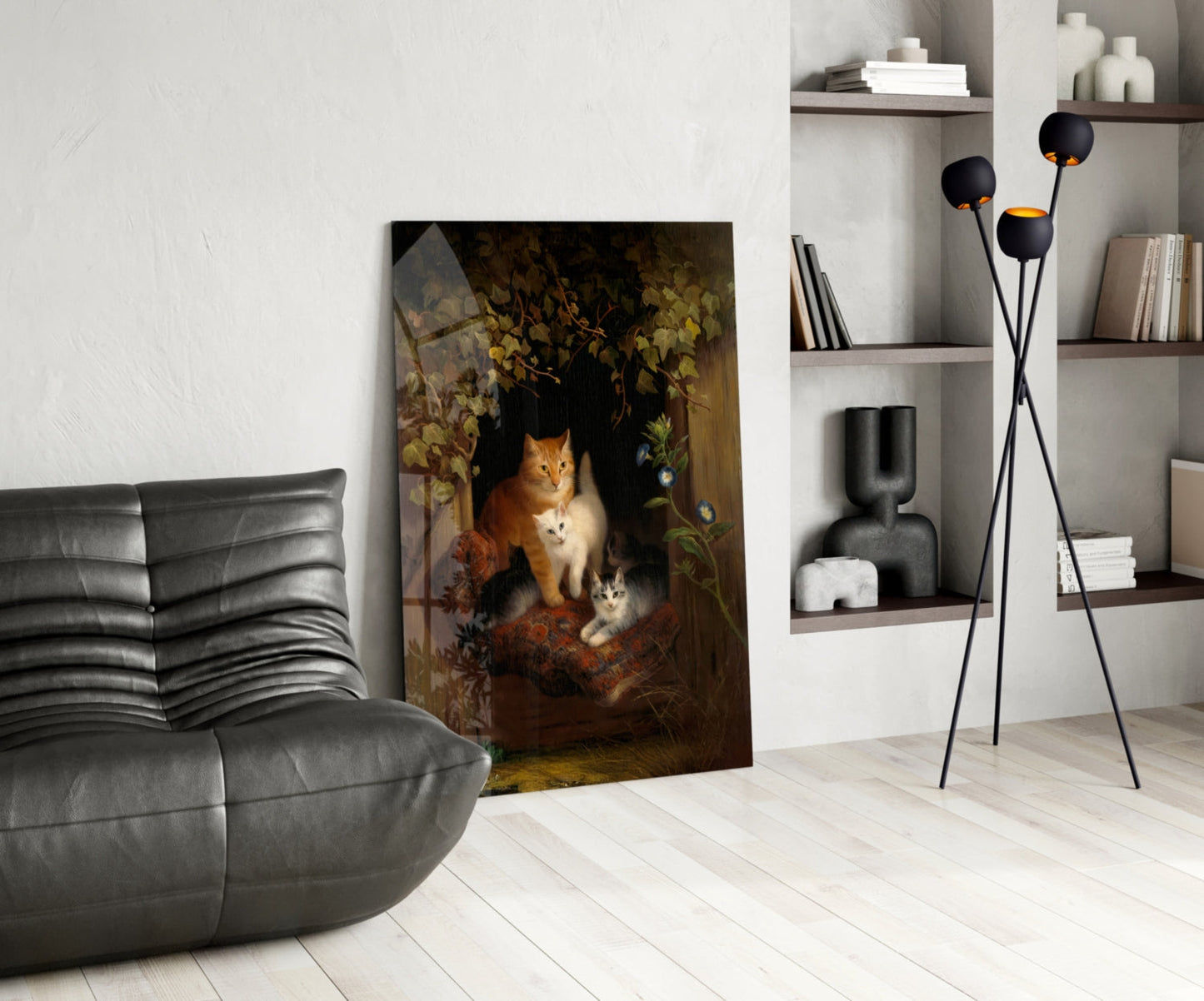 Family in the Window Glass Wall Art || Designer Collection