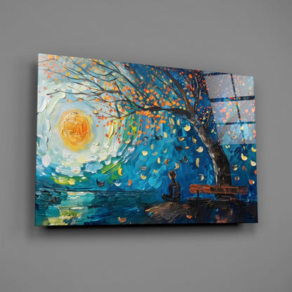 Solitude and Peace Glass Wall Art || Designer Collection