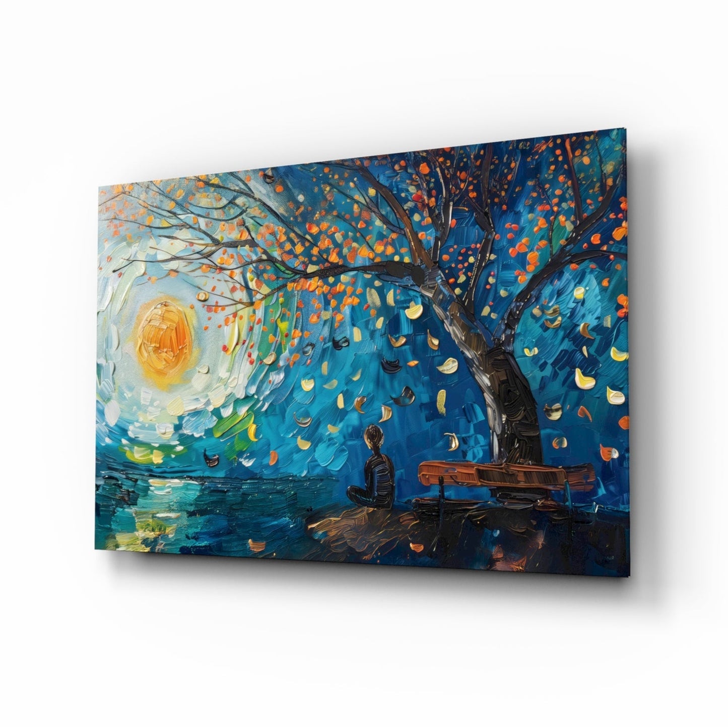 Solitude and Peace Glass Wall Art || Designer Collection