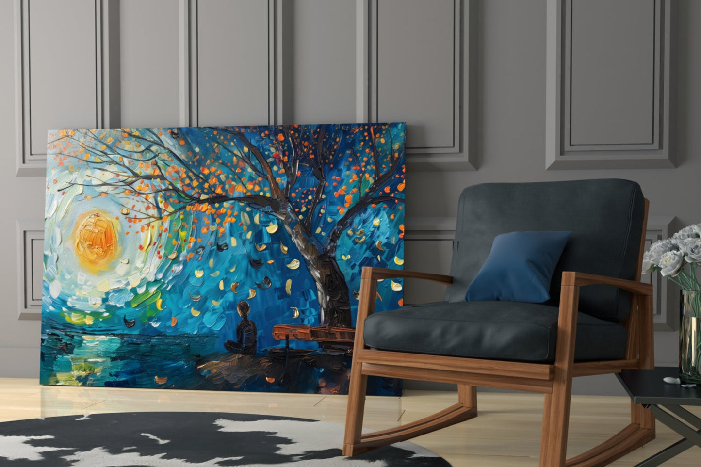 Solitude and Peace Glass Wall Art || Designer Collection