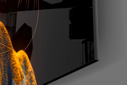 Neon Jaguar Glass Wall Art || Designer Collection