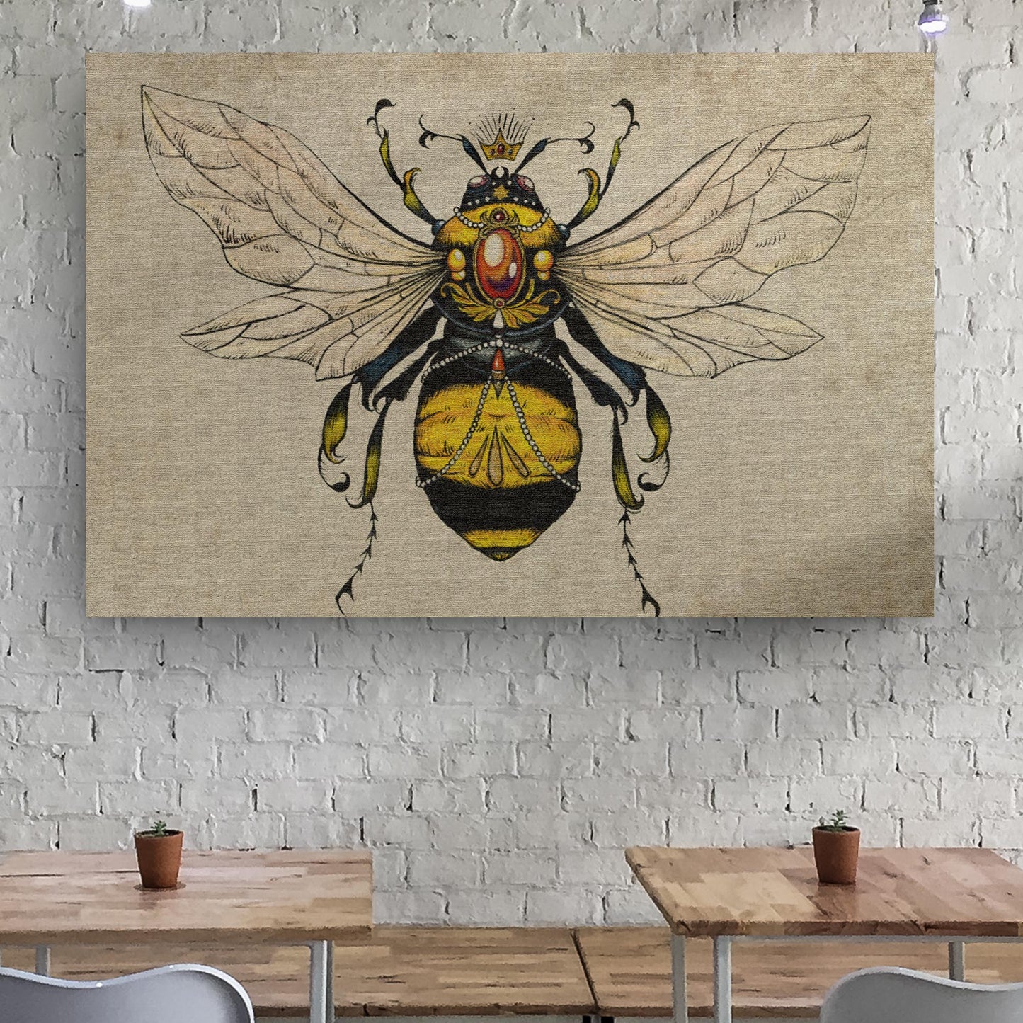 Vintage Queen Bee Canvas Wall Art
