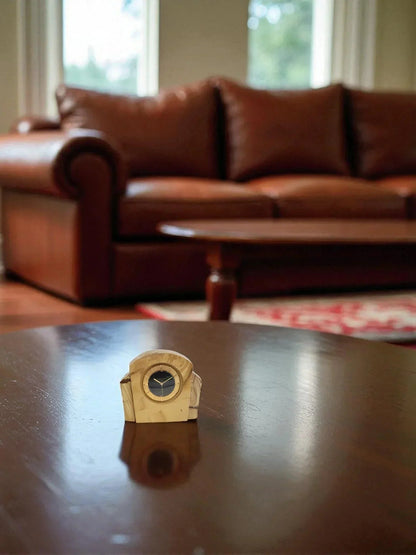 Desk & Shelf Clock of Teak Marble with World Face Movement
