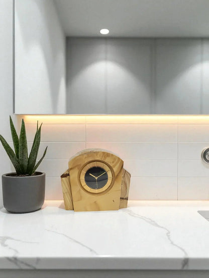 Desk & Shelf Clock of Teak Marble with World Face Movement