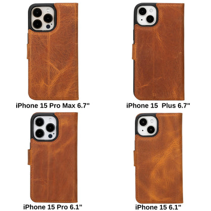 Magic iPhone 15 Pro Max Detachable Leather Wallet Case