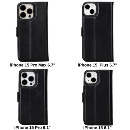 Magic iPhone 15 Pro Max Detachable Leather Wallet Case