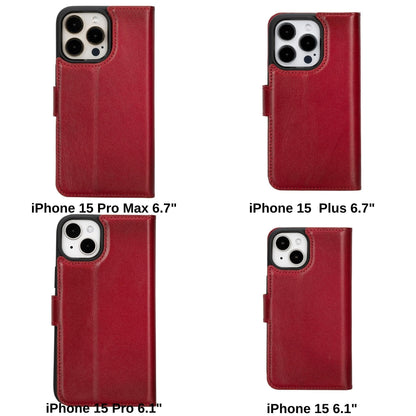 Magic iPhone 15 Pro Max Detachable Leather Wallet Case