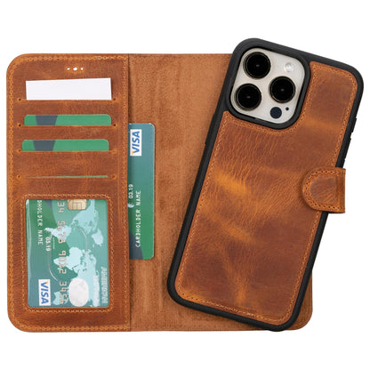 Magic iPhone 15 Pro Max Detachable Leather Wallet Case