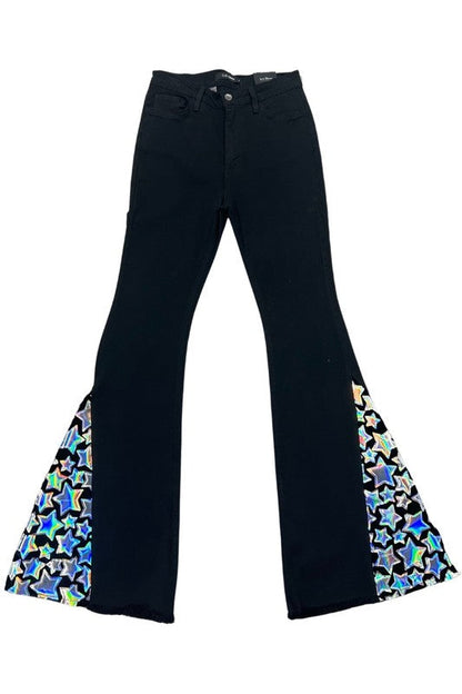 GJG Denim Star Struck Bell Bottom Jean - inseam 32