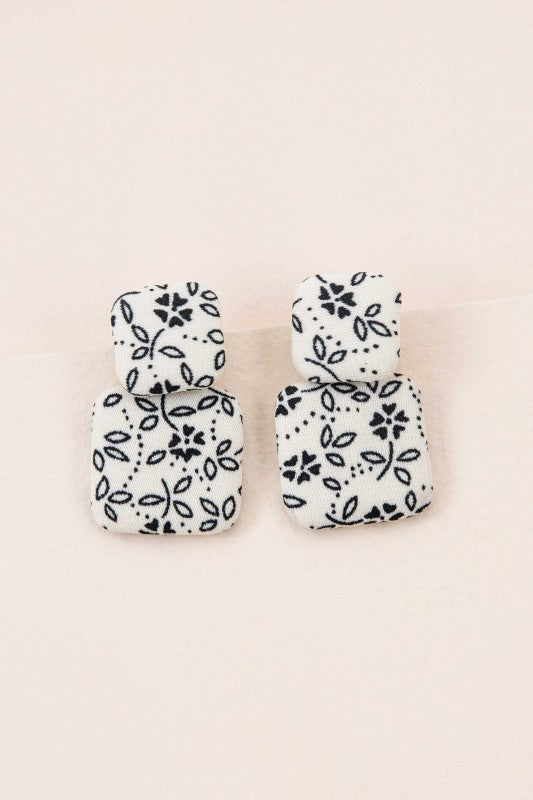 Textile Drop Earrings | Florals