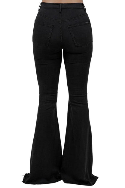 Bell Bottom Jean With Flame/Star Rhinestones