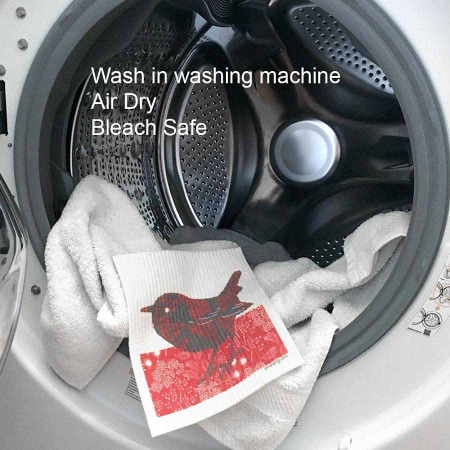 Wren Swedish Dishcloth | Red & Gray