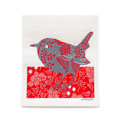 Wren Swedish Dishcloth | Red & Gray