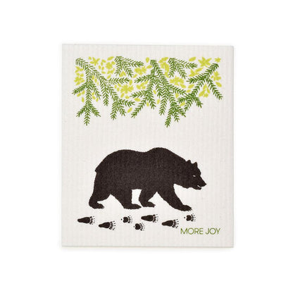 Black Bear Swedish Dishcloth |  Brown / Green
