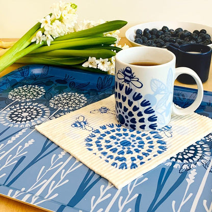 Bloom in Blue Swedish Dishcloth
