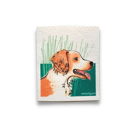 Brittany Spaniel dog Swedish Dishcloth | Sweetgum Home