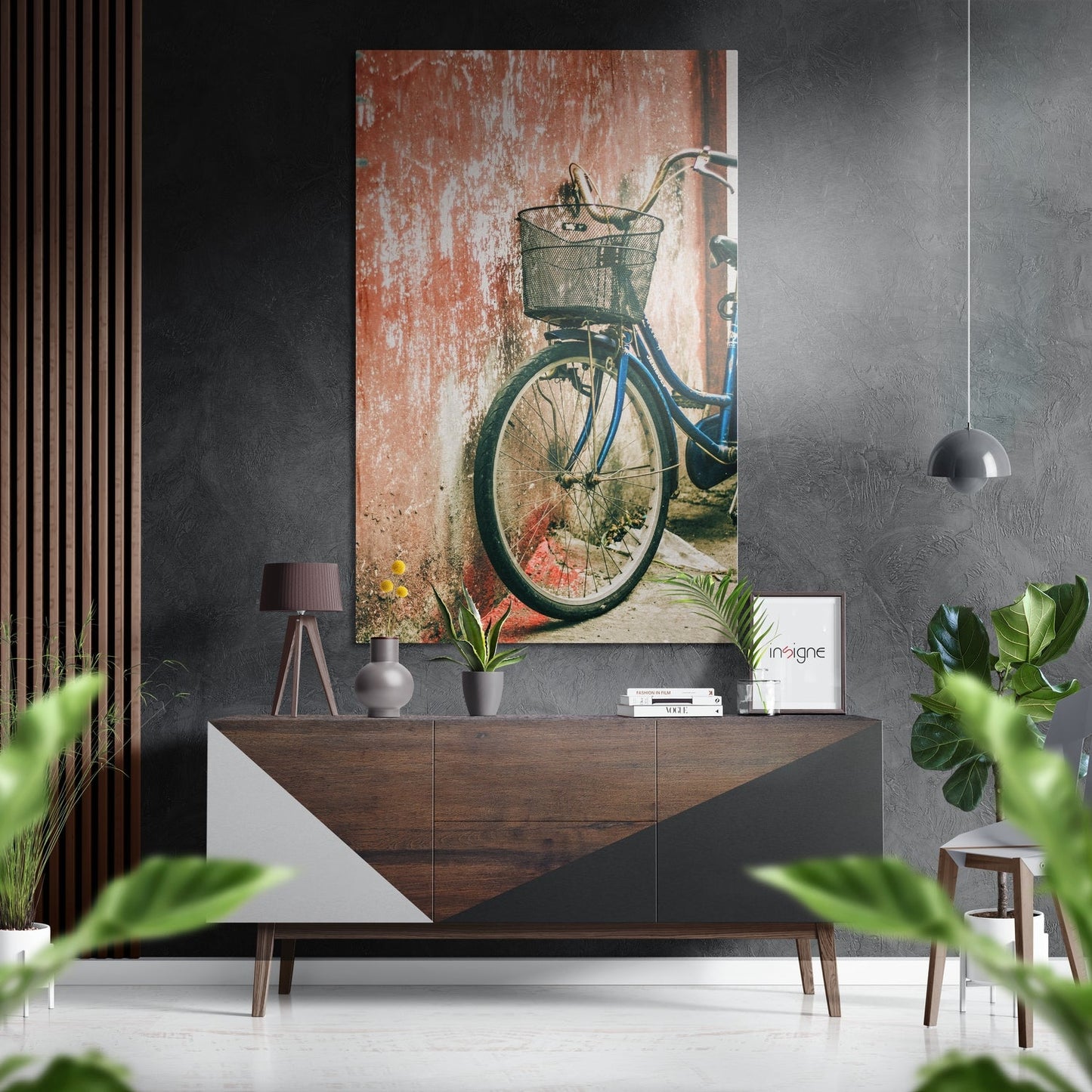 Retro Bcycle  Brushed Aluminium Dibond Wall Art