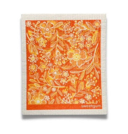 Bundle of 3 Swedish Dishcloths | Autumn Leaves, Orange Flowers, Pumpkins & Gourds