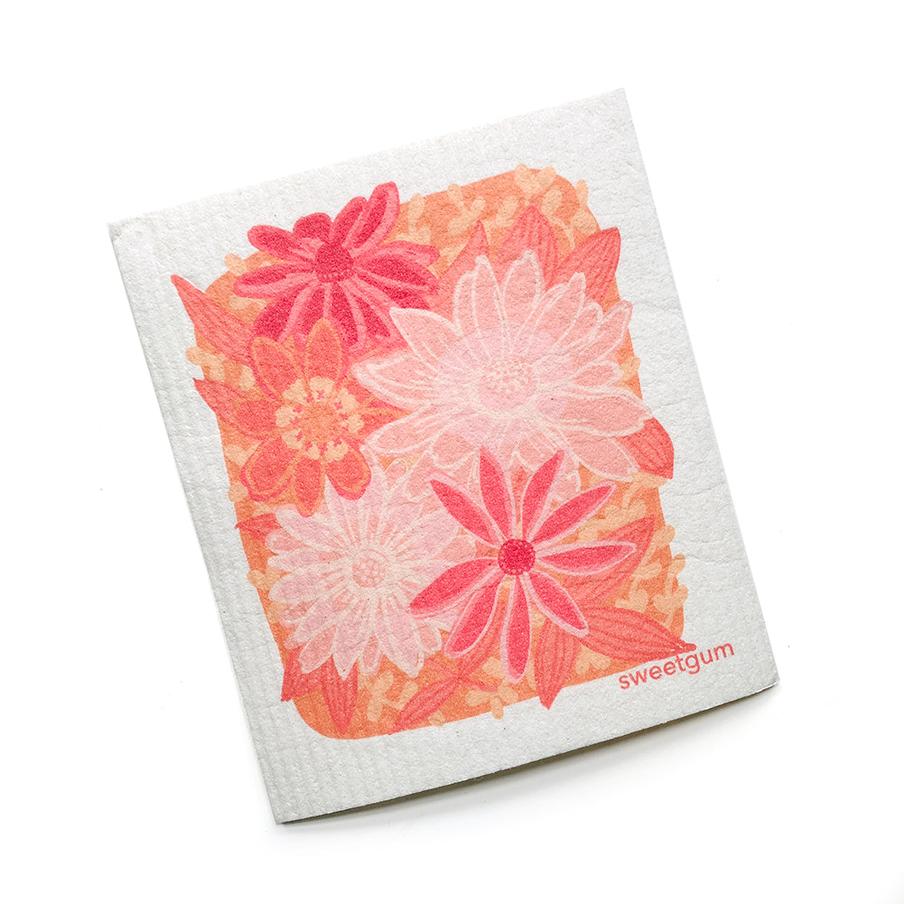 Bundle of 3 Swedish Dishcloths | Pink Flowers & Hummingbird