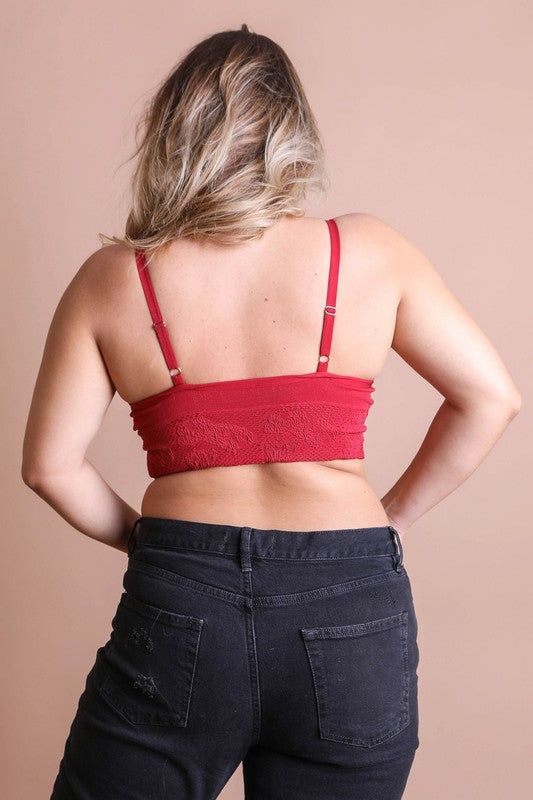 Leto Accessories Seamless Padded Textured Brami Plus Size