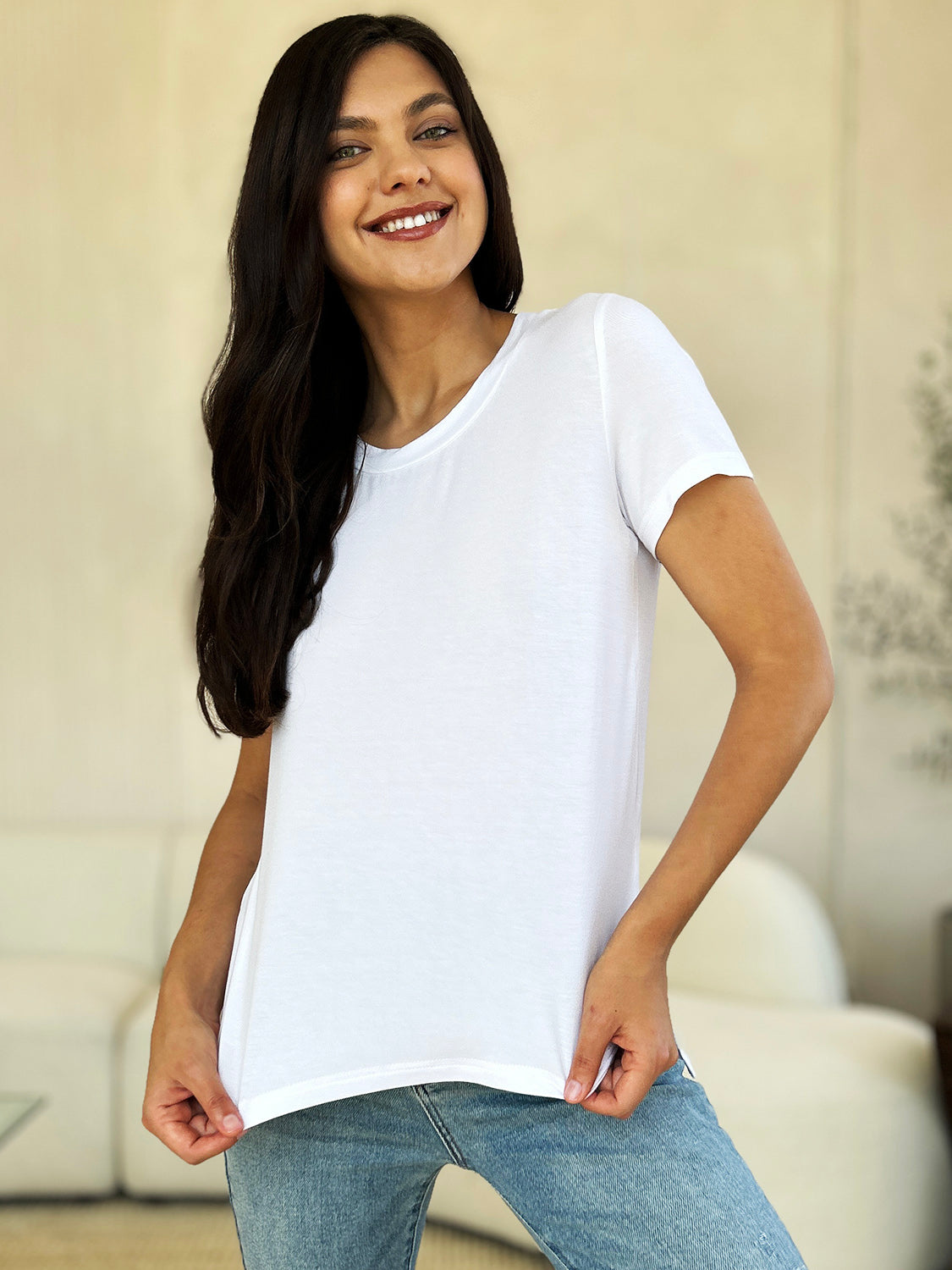 Basic Bae Full Size Round Neck Short Sleeve T-Shirt – Soft & Slightly Stretchy, Perfect for Everyday Wear