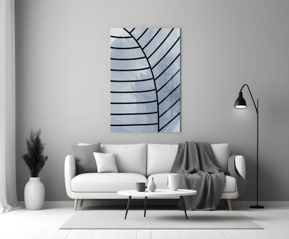Lines of Leaf Glass Wall Art