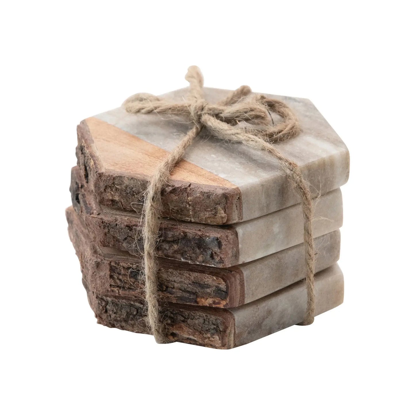 Live-edge Marble Coasters, Set of 4