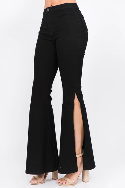 American Bazi Side Slit Flare Jeans