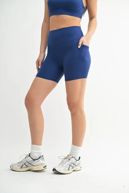 MONO B Venice Cloud Light Sculpt Biker Shorts in Blue