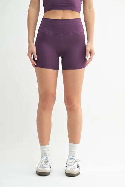 MONO B Venice Cloud Light Contour Biker Shorts in Merlot