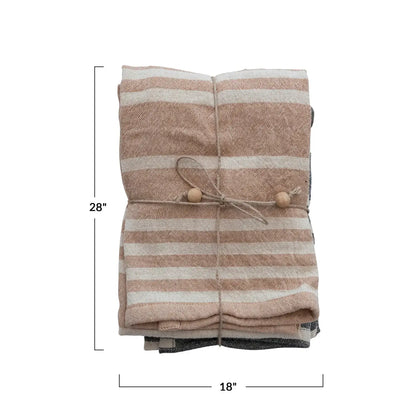 Down Home Double Cloth Striped Tea Towels, set of 2