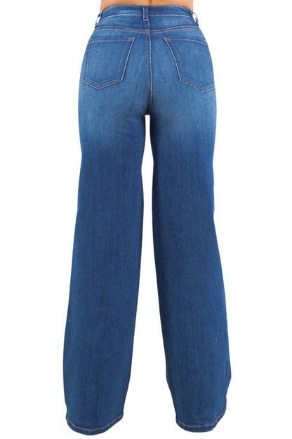 GJG Denim Camila Varsity Wide Leg Jean
