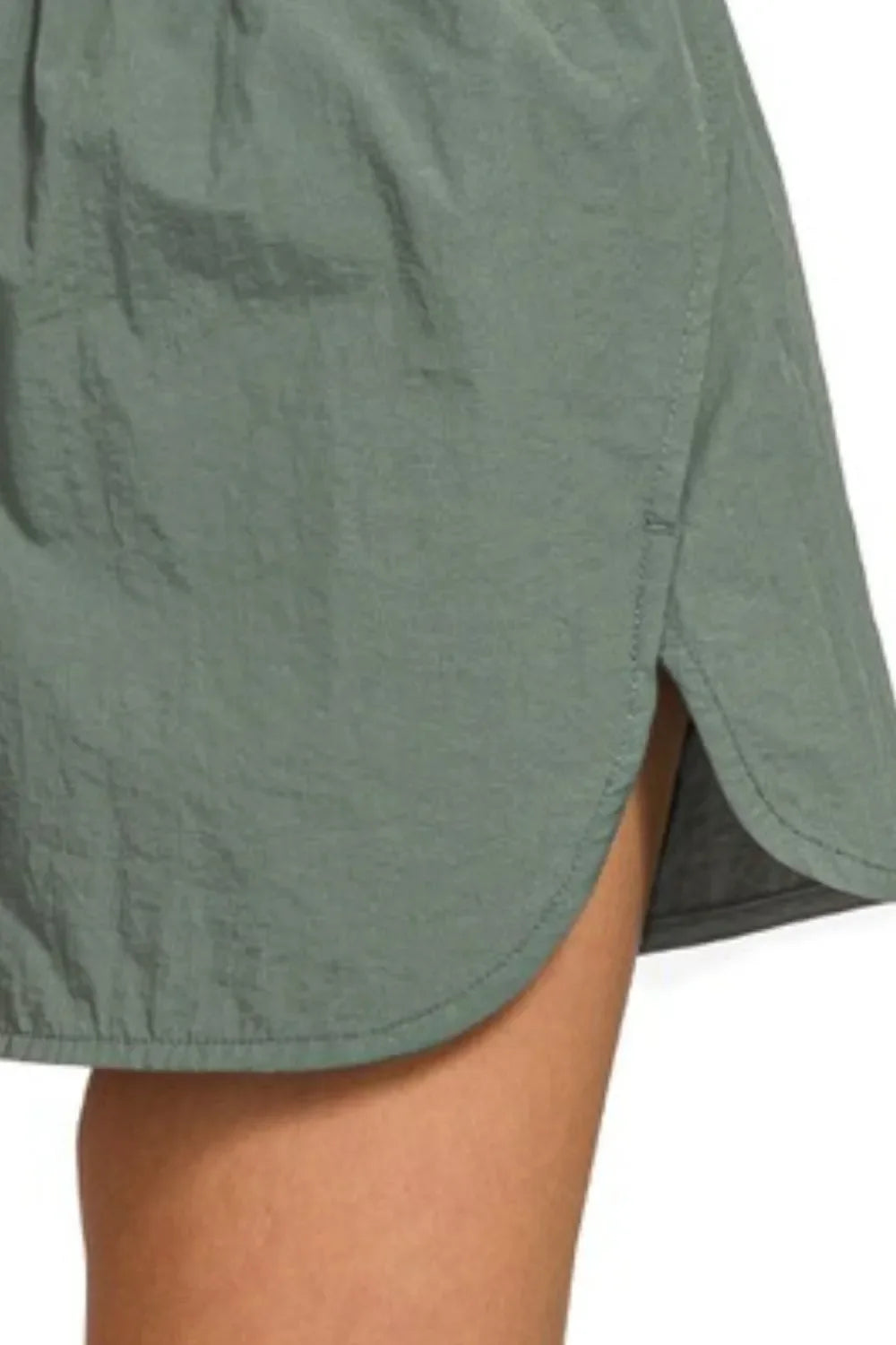 Zenana Windbreaker Smocked Waistband Running Shorts in Jade