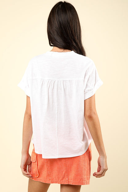 VERY J Nochted Short Sleeve Washed T-Shirt