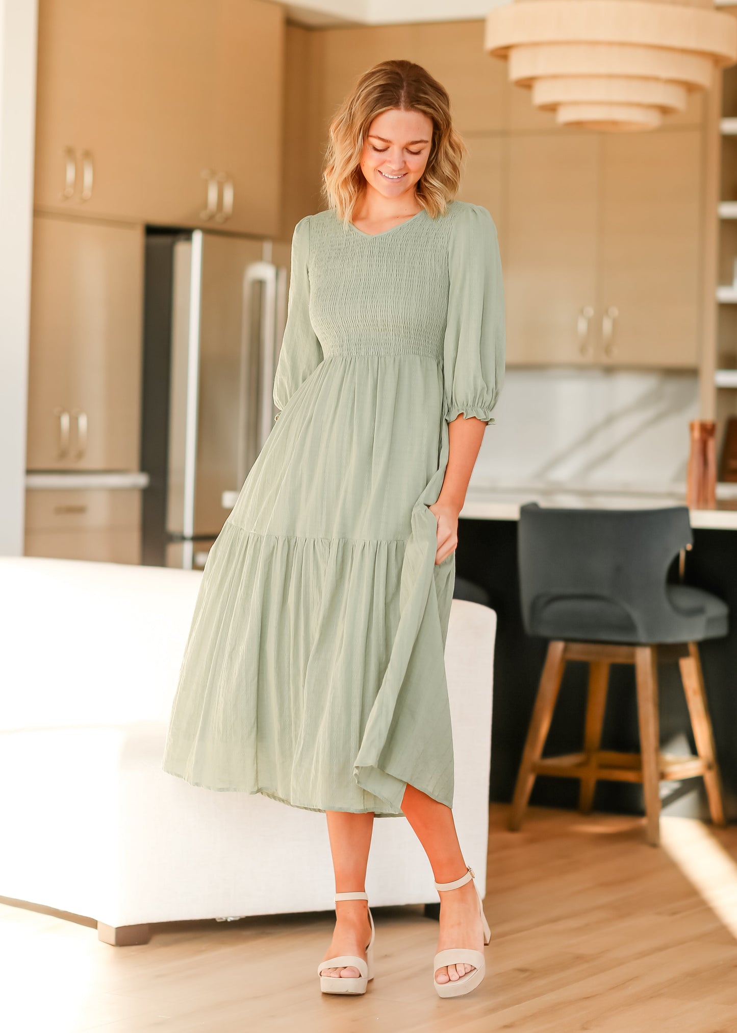 Flora Smocked Midi Dress